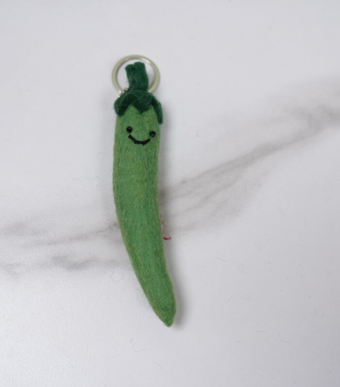 Green Chilly Felt Keychain