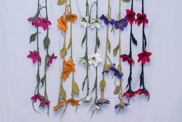 Floral Felt Wool Hanging Garland Vines