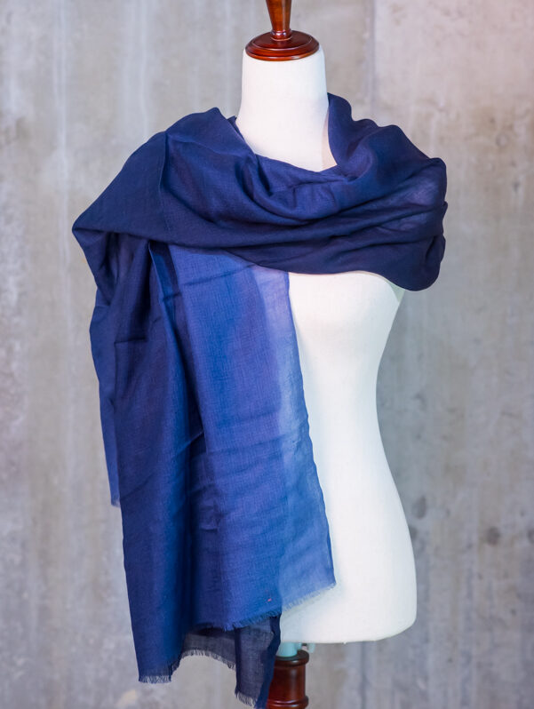 Deep Indigo Ombré Pashmina Wrap